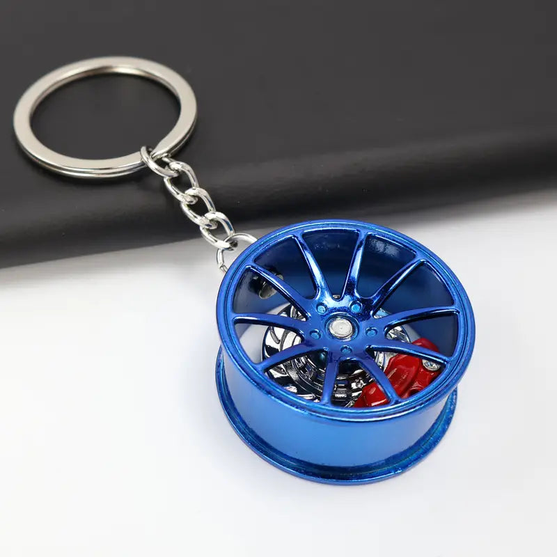 Car Rim Keychain with 360° Rotation