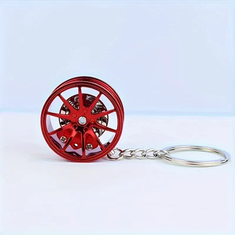 Car Rim Keychain with 360° Rotation