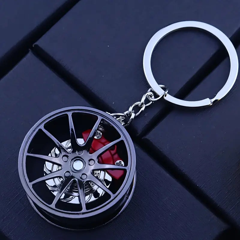 Car Rim Keychain with 360° Rotation