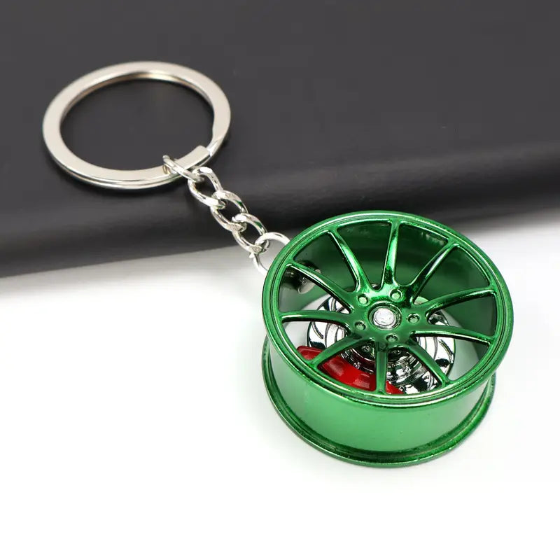 Car Rim Keychain with 360° Rotation